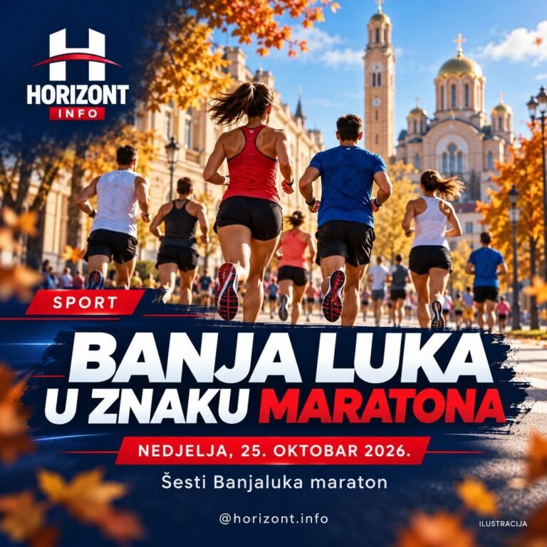 Ilustracija najave šestog Banjaluka maratona za 25. oktobar 2026.