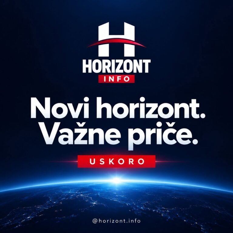 Promotivni vizual Horizont Info s porukom Novi horizont. Važne priče.
