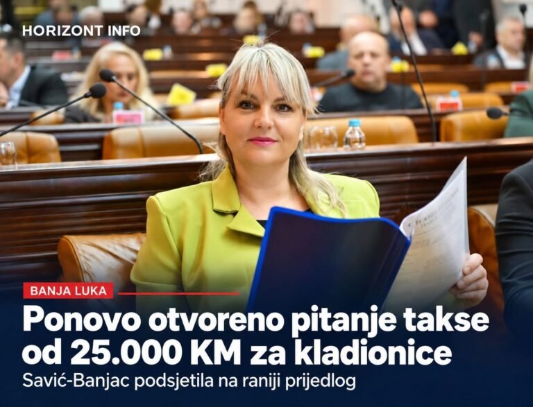 Vizual Horizont Info o prijedlogu takse od 25.000 KM za kladionice u Banjoj Luci